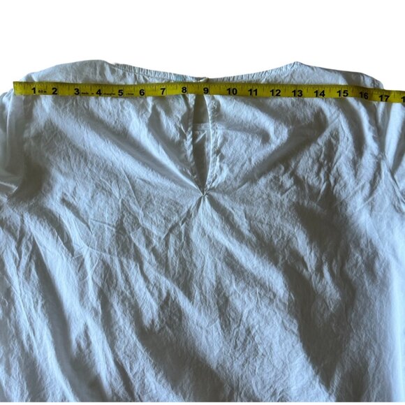 Benetton White Embroidered Cotton Blouse – Size M - Picture 13 of 15